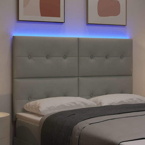 LED κεφαλάρι με LED ταινίες φωτός Ανοιχτό γκρι 160 cm Βελούδο