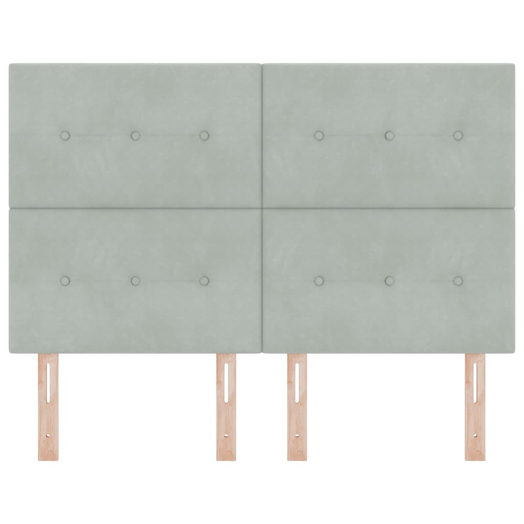 LED κεφαλάρι με LED ταινίες φωτός Ανοιχτό γκρι 160 cm Βελούδο