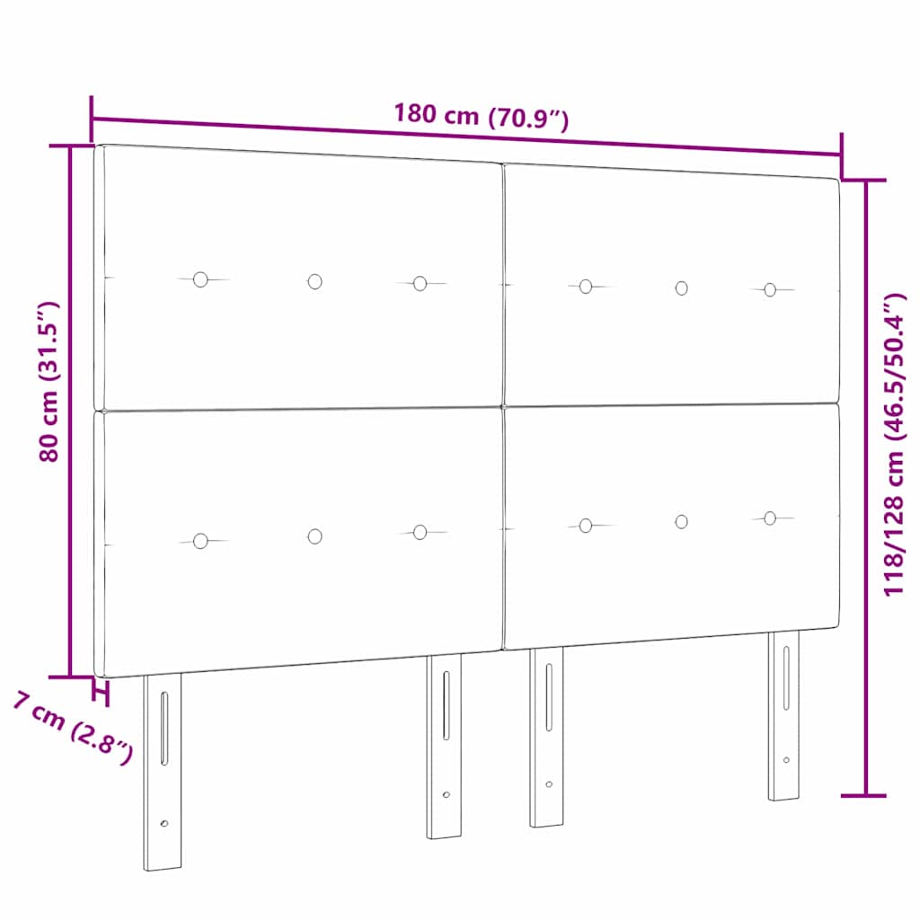 LED κεφαλάρι με LED ταινίες φωτός Σκούρο Γκρι 180 cm ύφασμα - Pakobazaar