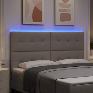 LED κεφαλάρι με φώτα λωρίδας LED Taupe 180 cm Πολυεστέρας - Pakobazaar