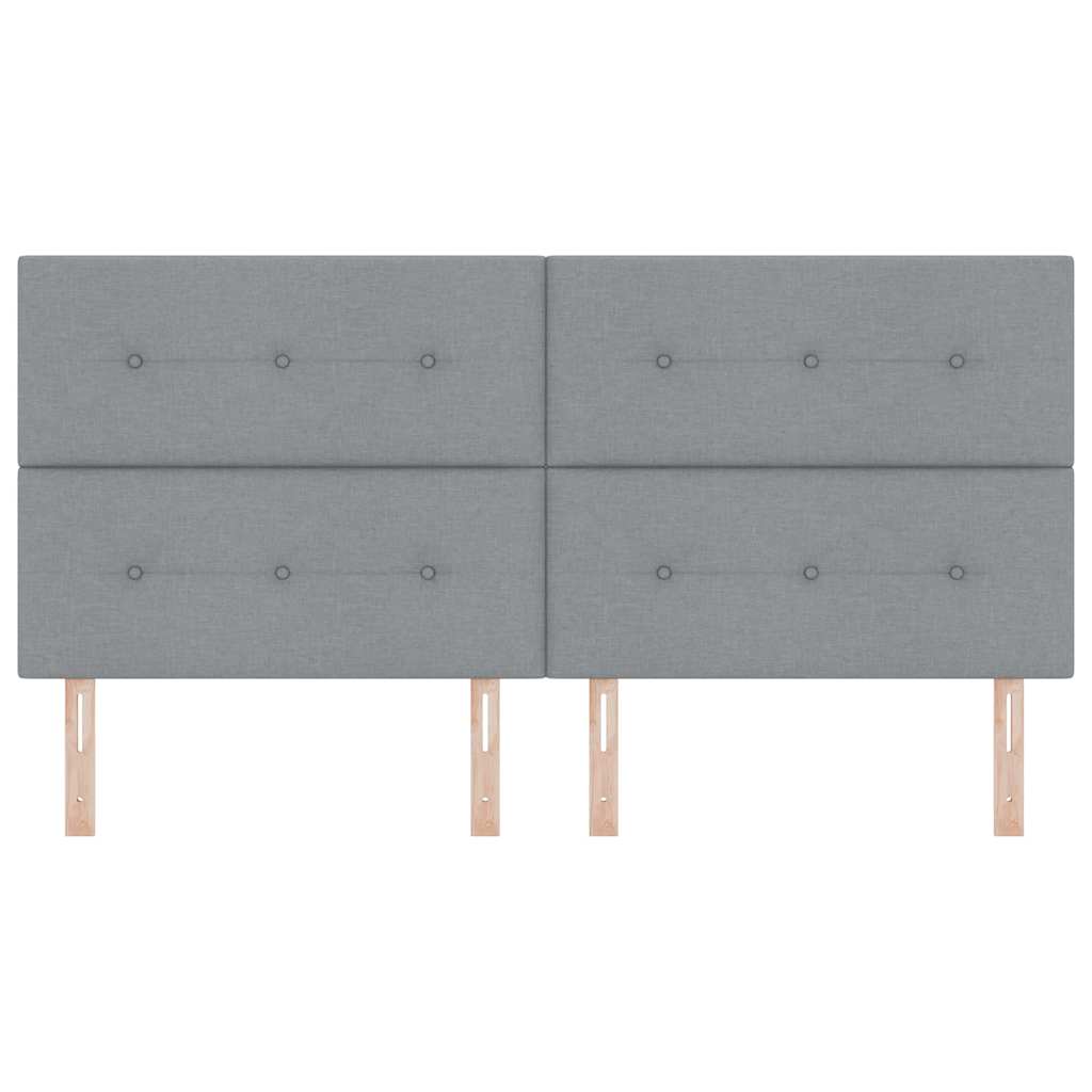 LED κεφαλάρι με LED ταινίες φωτός Ανοιχτό γκρι 200 cm ύφασμα - Pakobazaar