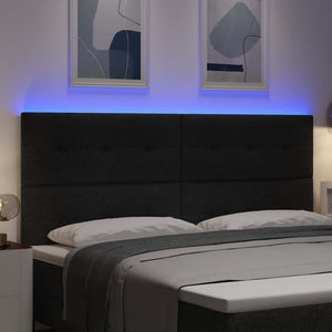 LED κεφαλάρι με LED ταινίες φωτός Μαύρο 200 cm ύφασμα - Pakobazaar