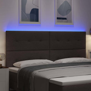LED κεφαλάρι με LED ταινίες φωτός Σκούρο Καφέ 200 cm ύφασμα - Pakobazaar