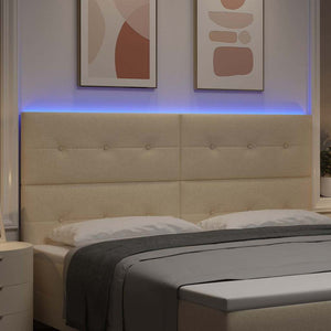 LED κεφαλάρι με φώτα λωρίδας LED Κρεμ 200 cm Πολυεστέρας - Pakobazaar