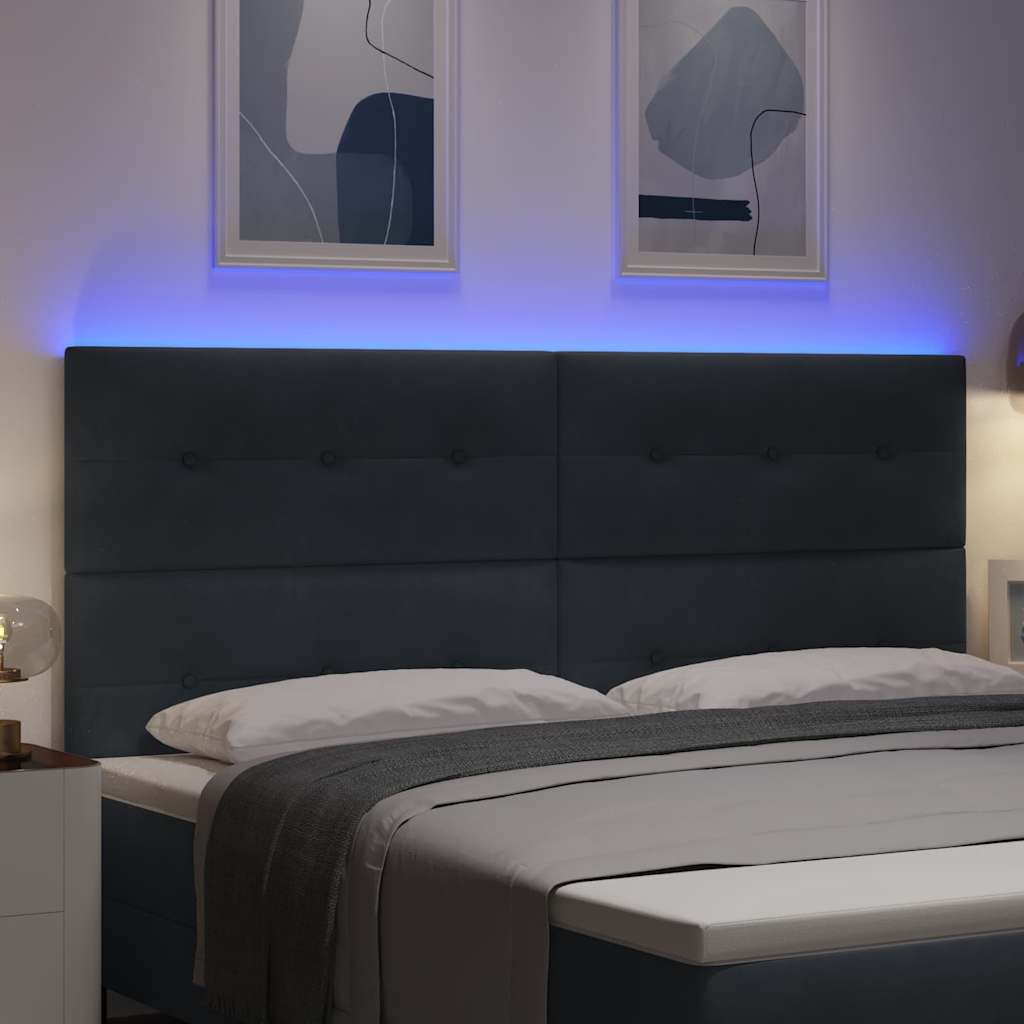 LED κεφαλάρι με φώτα λωρίδας LED Γκρι 200 cm Πολυεστέρας - Pakobazaar