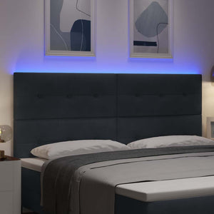 LED κεφαλάρι με φώτα λωρίδας LED Γκρι 200 cm Πολυεστέρας - Pakobazaar