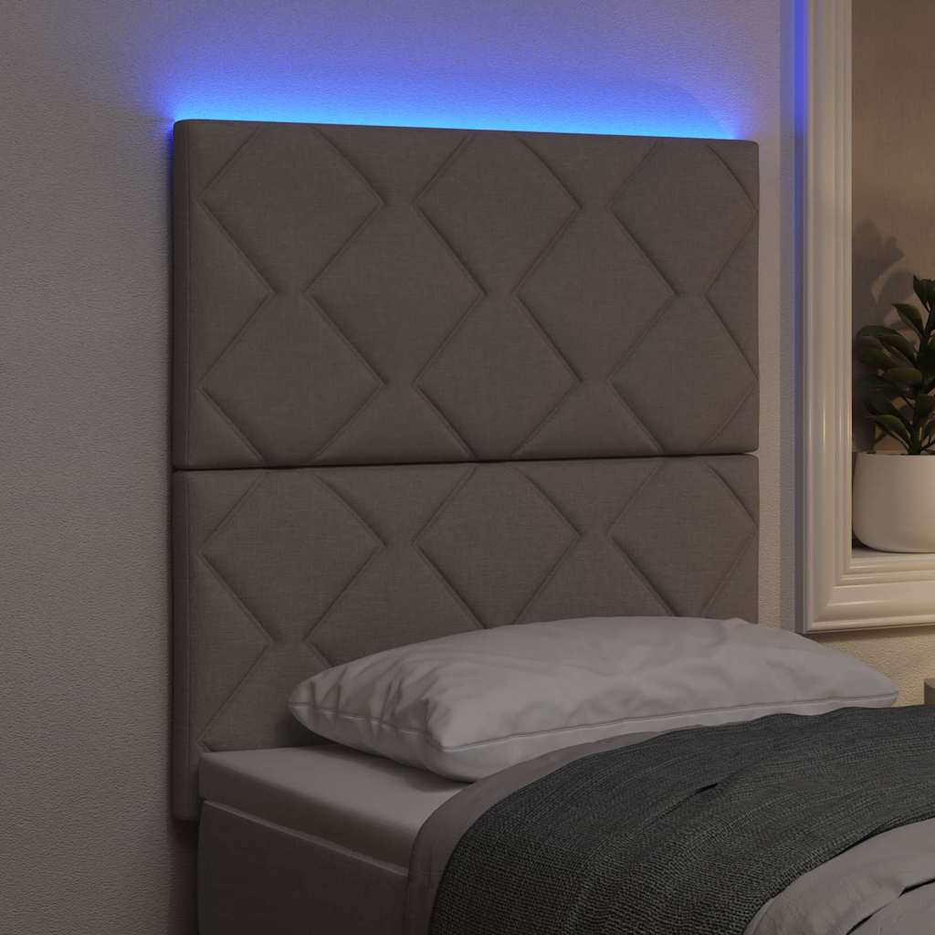 LED κεφαλάρι Taupe 80 cm ύφασμα