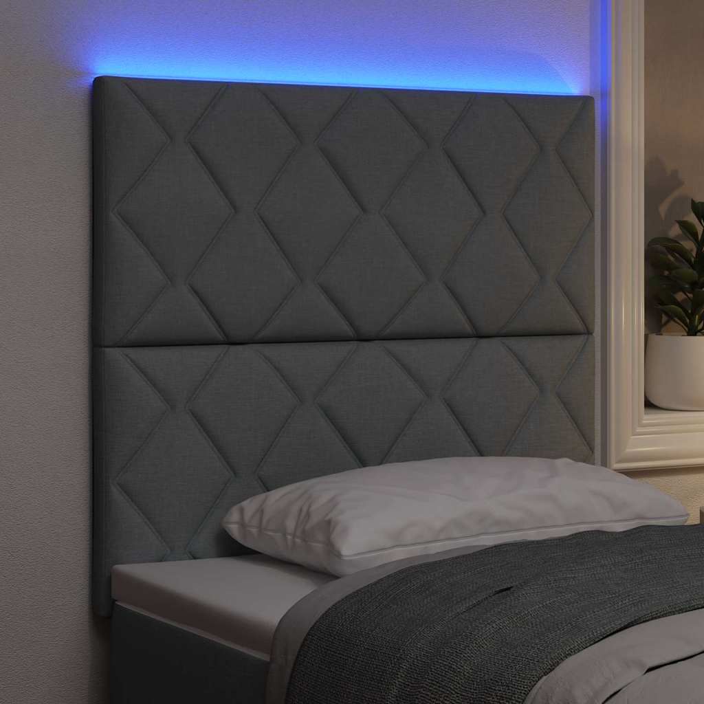 LED κεφαλάρι Ανοιχτό γκρι 90 cm ύφασμα - Pakobazaar