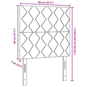 LED κεφαλάρι Σκούρο Πράσινο 90 cm Βελούδο