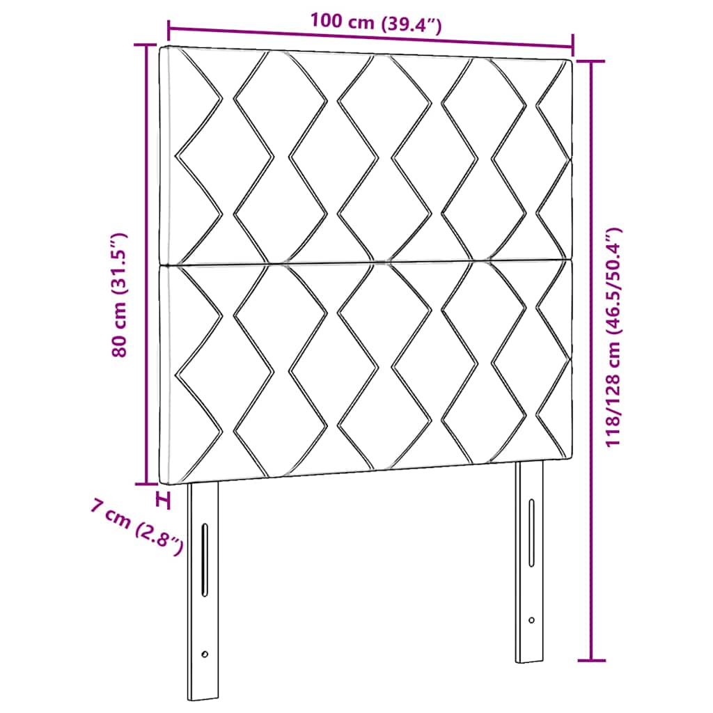 LED κεφαλάρι Σκούρο Μπλε 100 cm Βελούδο