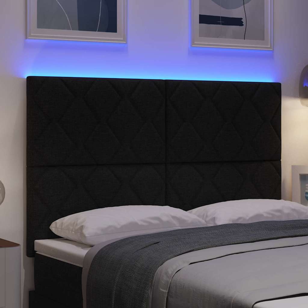 LED κεφαλάρι Μαύρο 144 cm ύφασμα - Pakobazaar