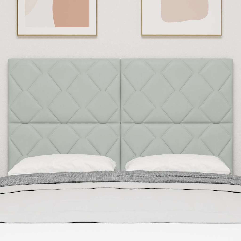 LED κεφαλάρι Ανοιχτό γκρι 144 cm Βελούδο