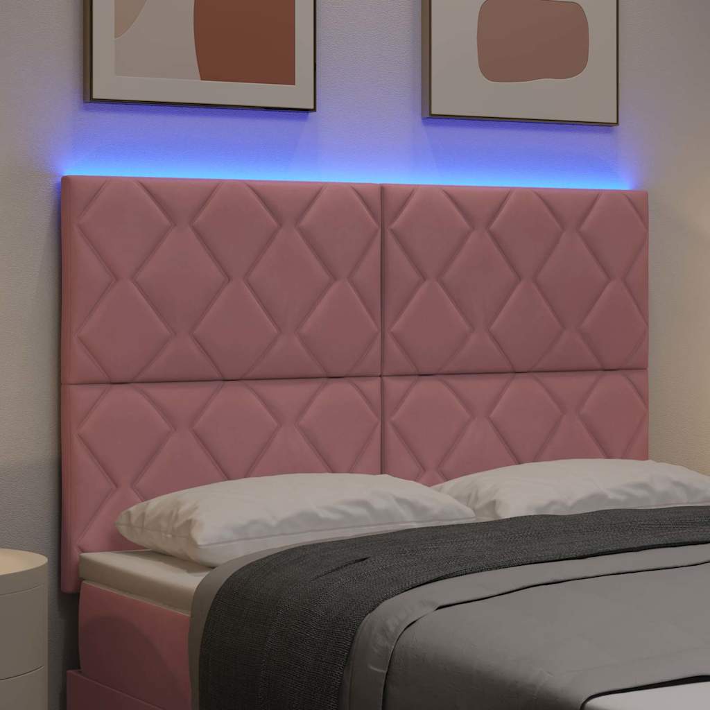 LED κεφαλάρι Ροζ 144 cm Βελούδο - Pakobazaar