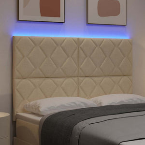 LED κεφαλάρι Κρεμ 160 cm ύφασμα - Pakobazaar