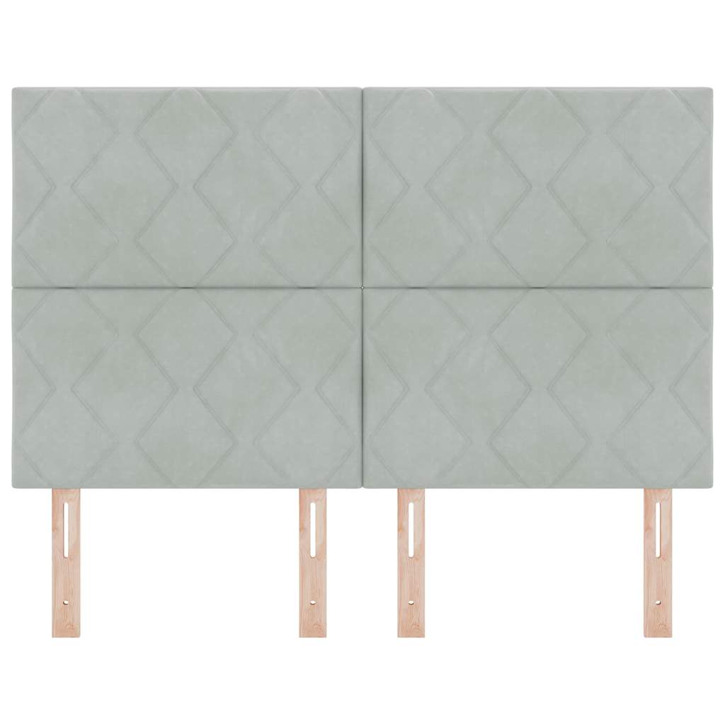 LED κεφαλάρι Ανοιχτό γκρι 160 cm Βελούδο - Pakobazaar