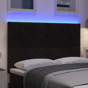 LED κεφαλάρι Μαύρο 160 cm Βελούδο - Pakobazaar