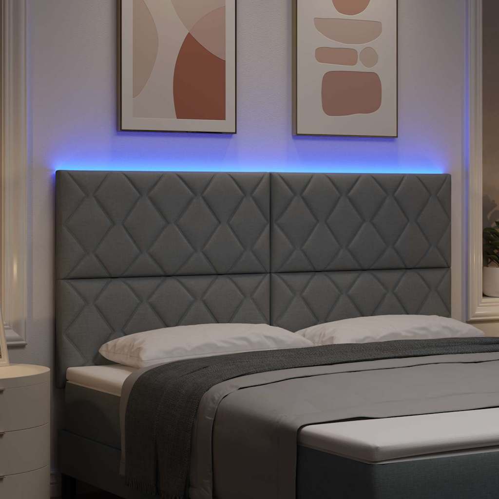 LED κεφαλάρι Ανοιχτό γκρι 180 cm ύφασμα