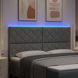 LED κεφαλάρι Ανοιχτό γκρι 180 cm ύφασμα