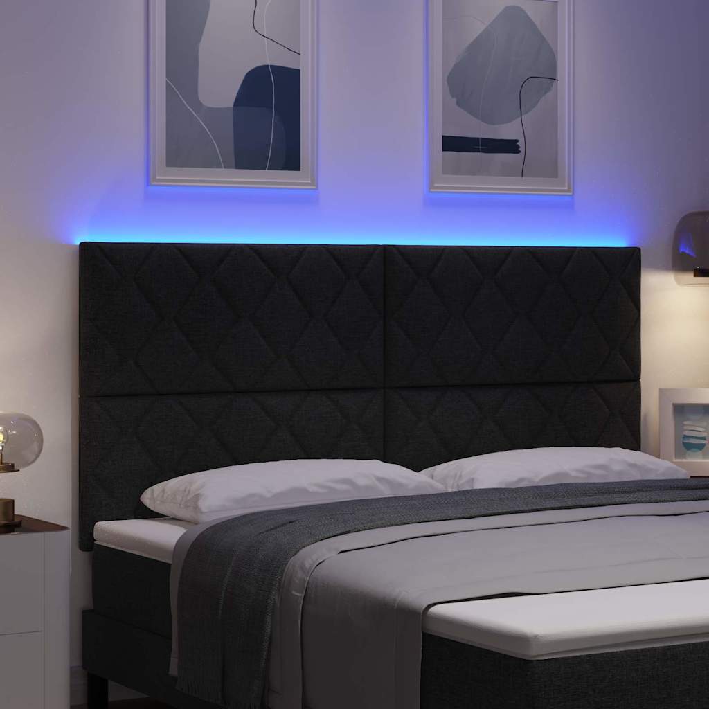 LED κεφαλάρι Μαύρο 180 cm ύφασμα - Pakobazaar