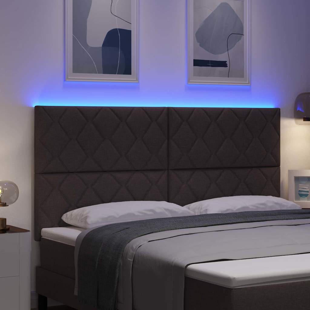 LED κεφαλάρι Καφέ 180 cm ύφασμα - Pakobazaar