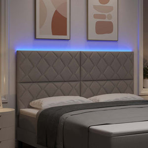 LED κεφαλάρι Taupe 180 cm ύφασμα - Pakobazaar