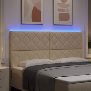 LED κεφαλάρι Κρεμ 180 cm ύφασμα - Pakobazaar