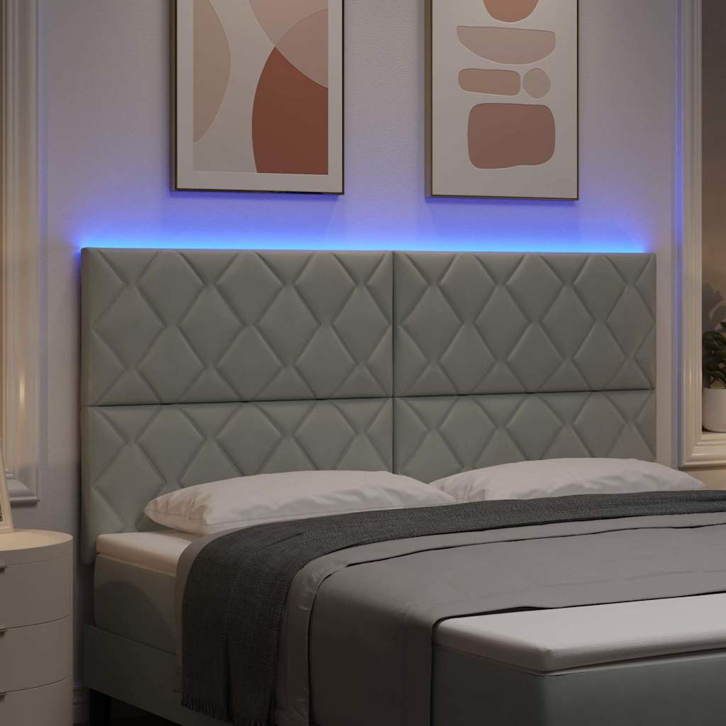 LED κεφαλάρι Ανοιχτό γκρι 180 cm Βελούδο - Pakobazaar