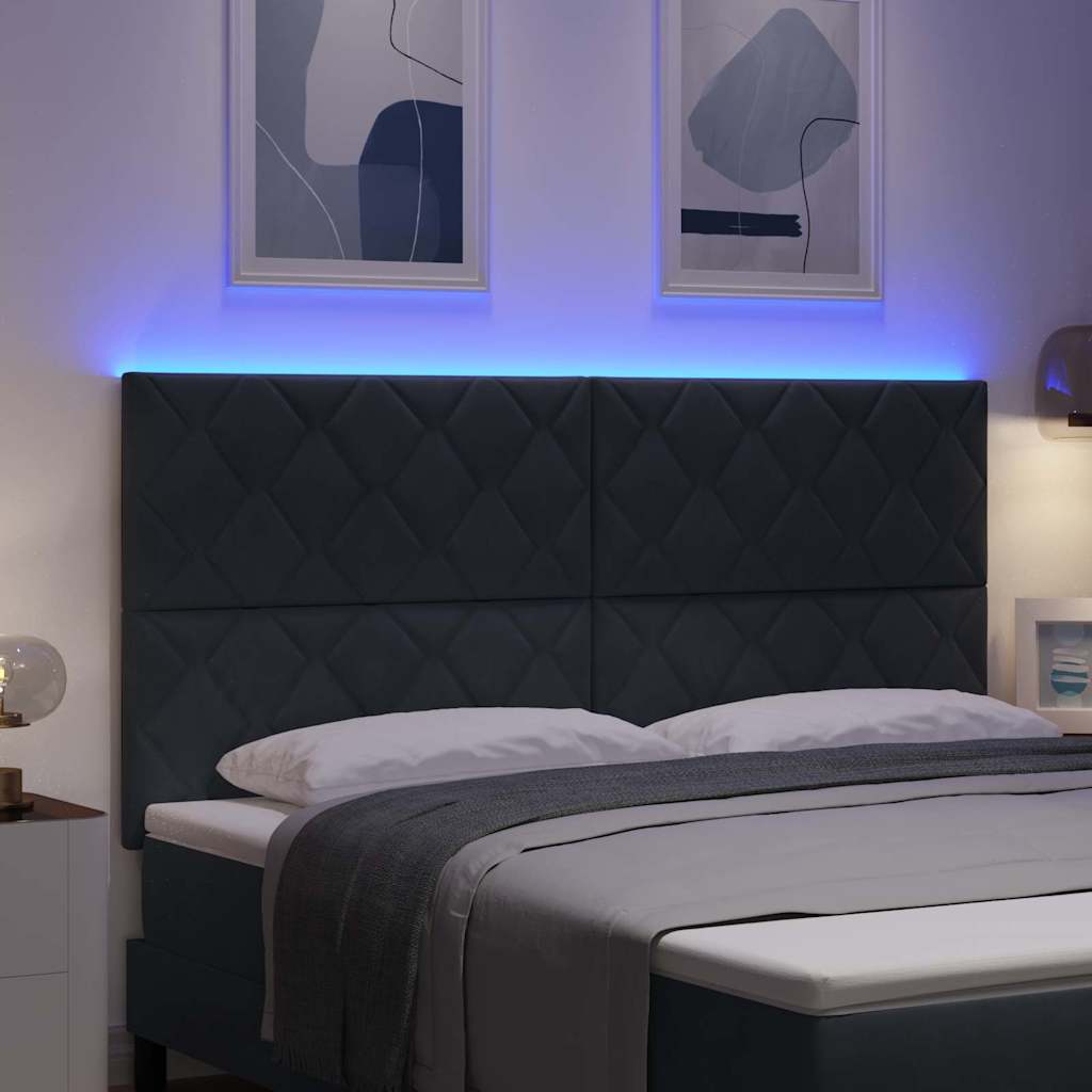 LED κεφαλάρι Σκούρο Γκρι 180 cm Βελούδο - Pakobazaar