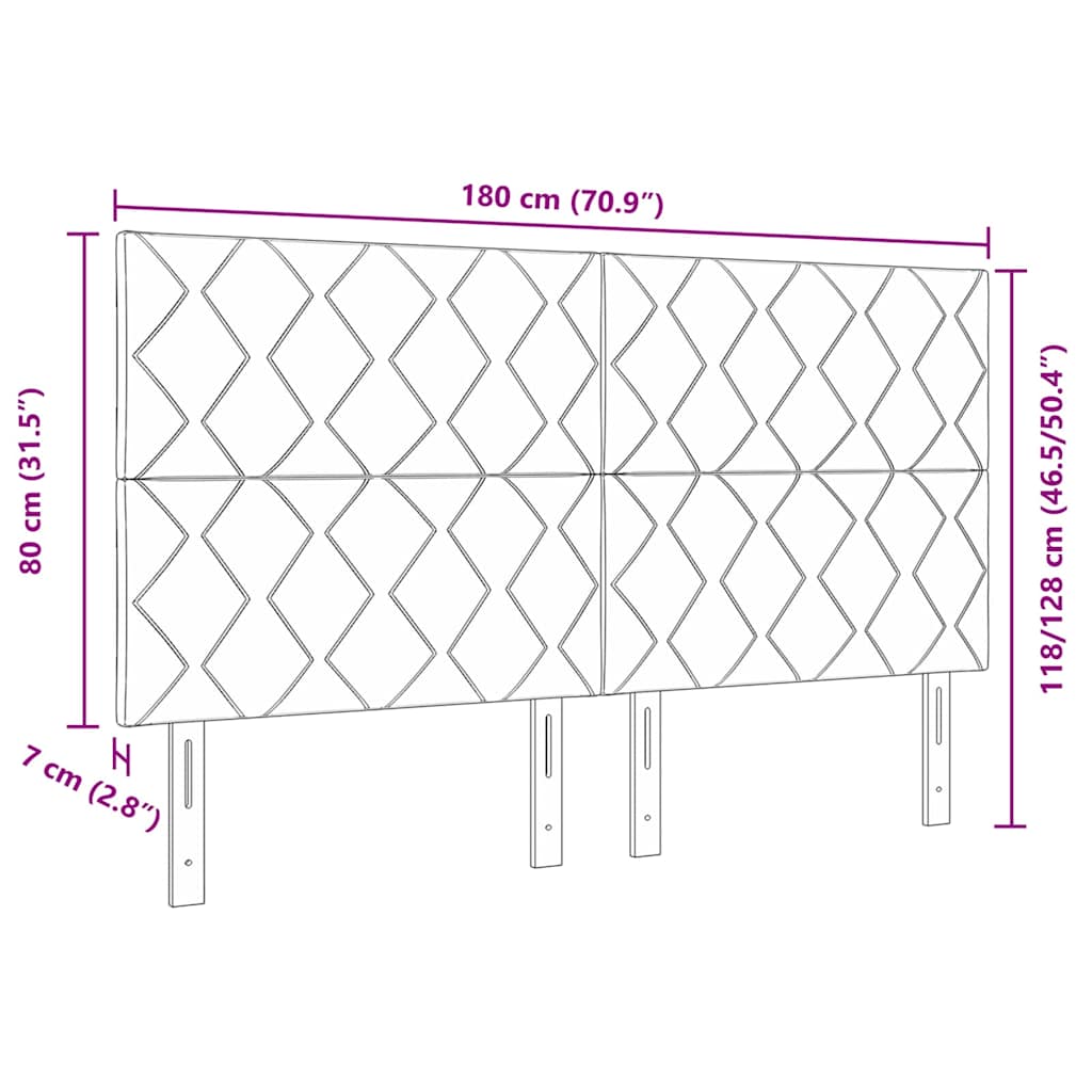 LED κεφαλάρι Μαύρο 180 cm Βελούδο