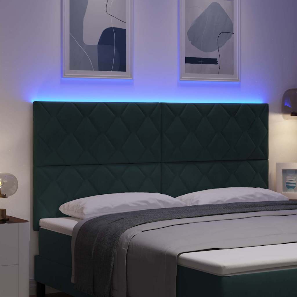 LED κεφαλάρι Σκούρο Πράσινο 180 cm Βελούδο - Pakobazaar