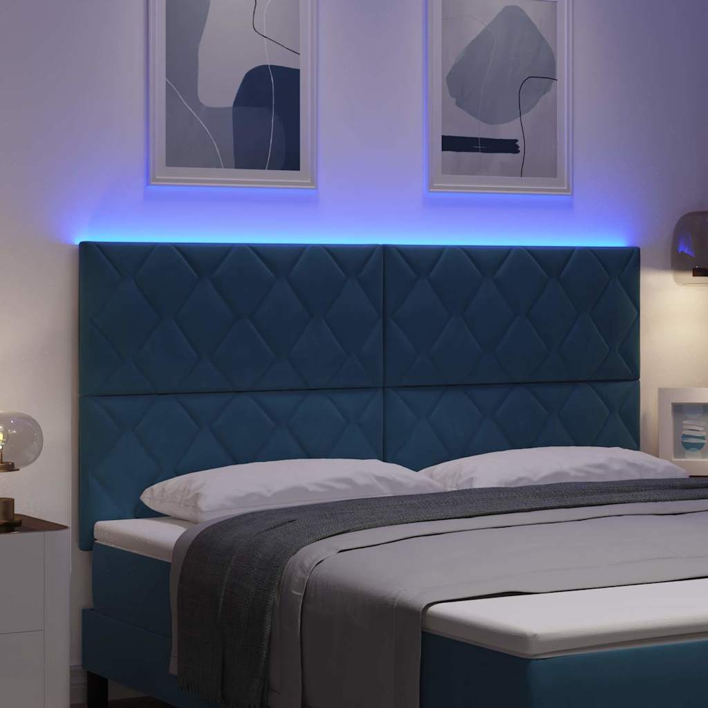 LED κεφαλάρι Σκούρο Μπλε 180 cm Βελούδο