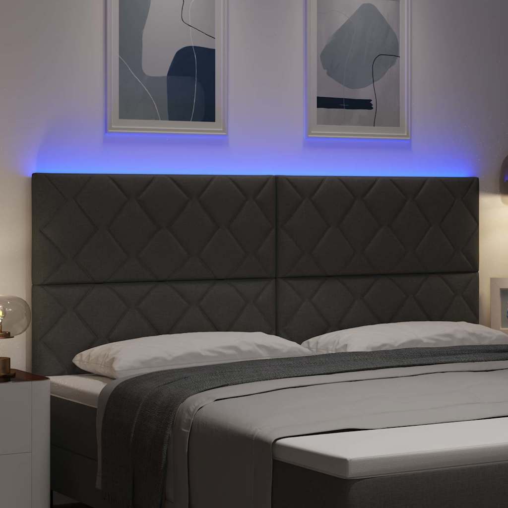 LED κεφαλάρι Γκρι 200 cm ύφασμα