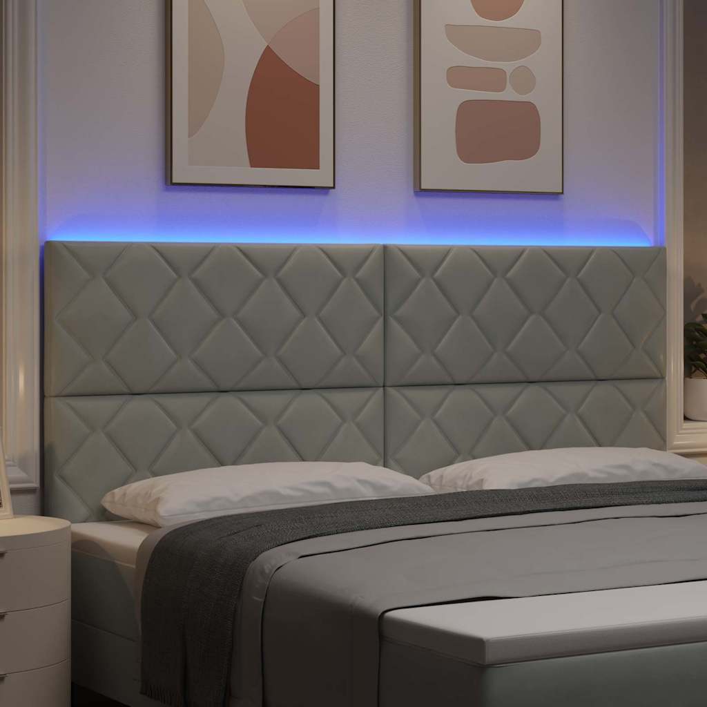 LED κεφαλάρι Ανοιχτό γκρι 200 cm Βελούδο - Pakobazaar
