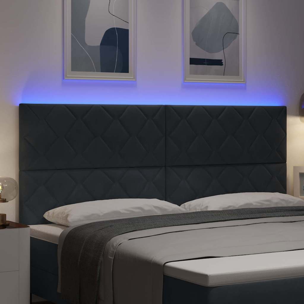 LED κεφαλάρι Σκούρο Γκρι 200 cm Βελούδο - Pakobazaar