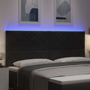 LED κεφαλάρι Μαύρο 200 cm Βελούδο - Pakobazaar