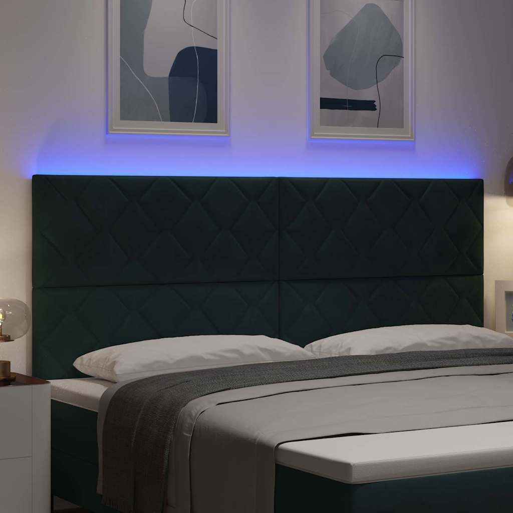 LED κεφαλάρι Σκούρο Πράσινο 200 cm Βελούδο - Pakobazaar
