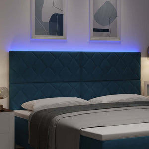 LED κεφαλάρι Σκούρο Μπλε 200 cm Βελούδο