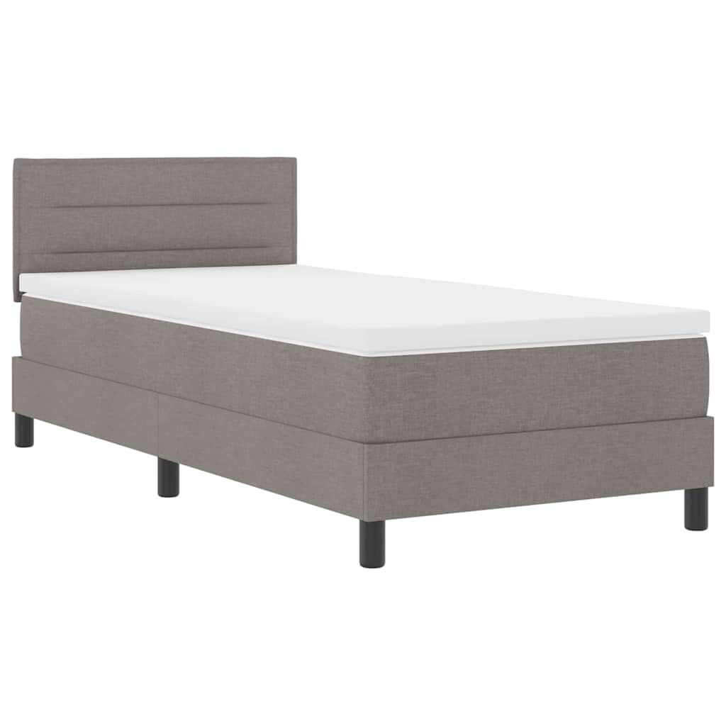Κρεβάτι με ελατήρια με κεφαλάρι Taupe 100 x 200 cm ύφασμα - Pakobazaar