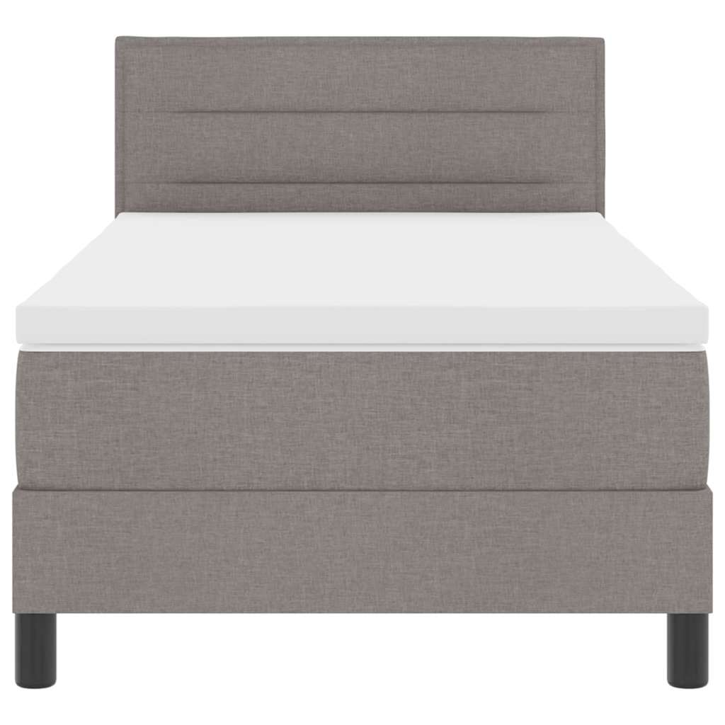 Κρεβάτι με ελατήρια με κεφαλάρι Taupe 100 x 200 cm ύφασμα - Pakobazaar