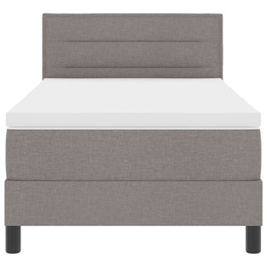 Κρεβάτι με ελατήρια με κεφαλάρι Taupe 100 x 200 cm ύφασμα - Pakobazaar