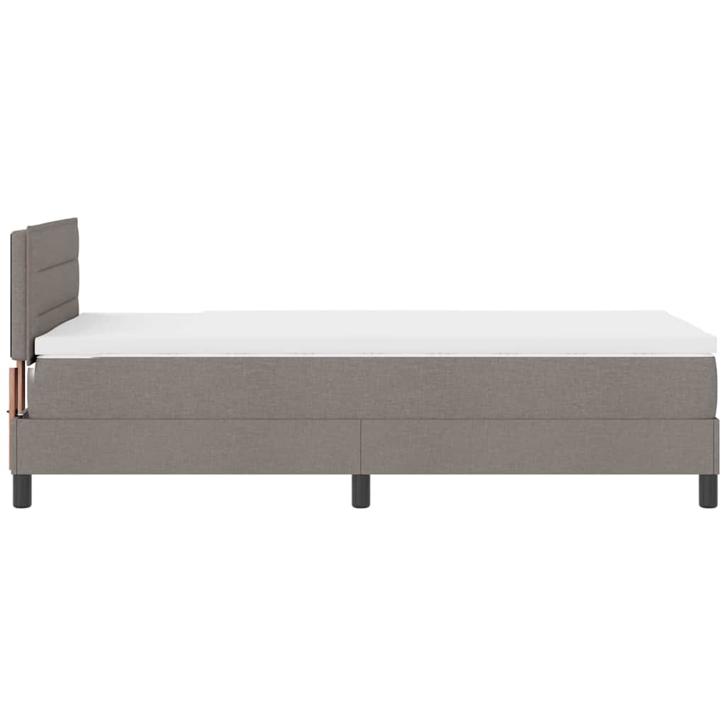 Κρεβάτι με ελατήρια με κεφαλάρι Taupe 100 x 200 cm ύφασμα - Pakobazaar