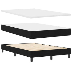 Κρεβάτι με ελατήρια με στρώμα Μαύρο 120 x 190 cm ύφασμα - Pakobazaar