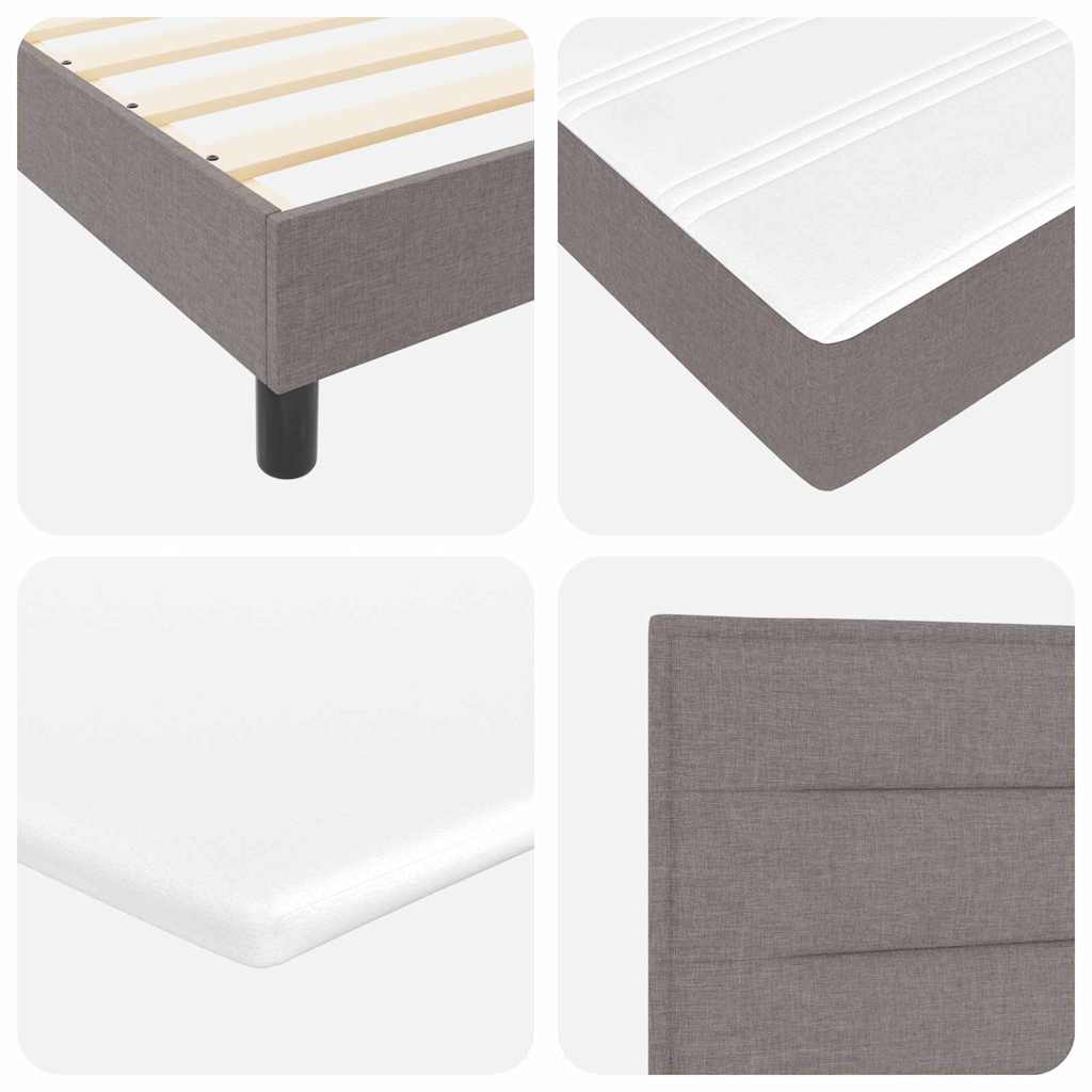 Κρεβάτι με ελατήρια με κεφαλάρι Taupe 120 x 190 cm ύφασμα - Pakobazaar