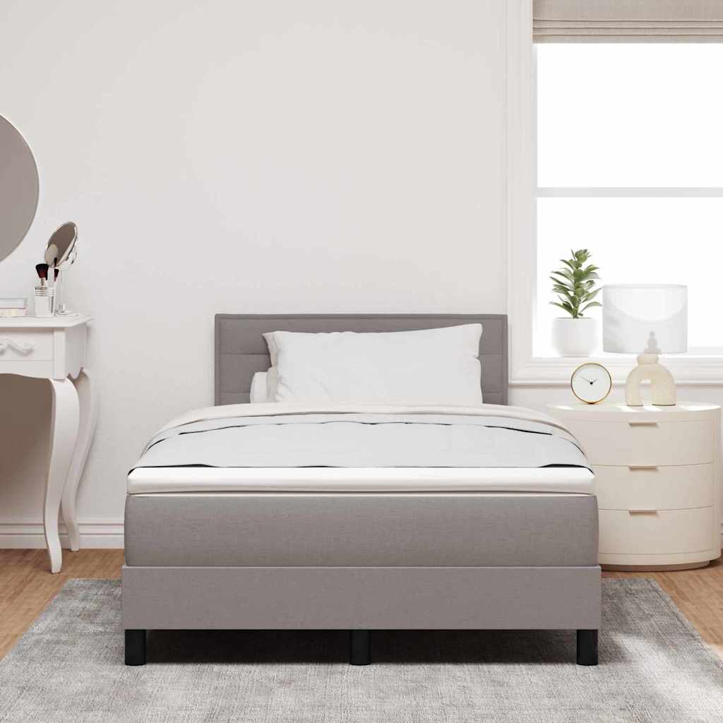 Κρεβάτι με ελατήρια με κεφαλάρι Taupe 120 x 190 cm ύφασμα - Pakobazaar