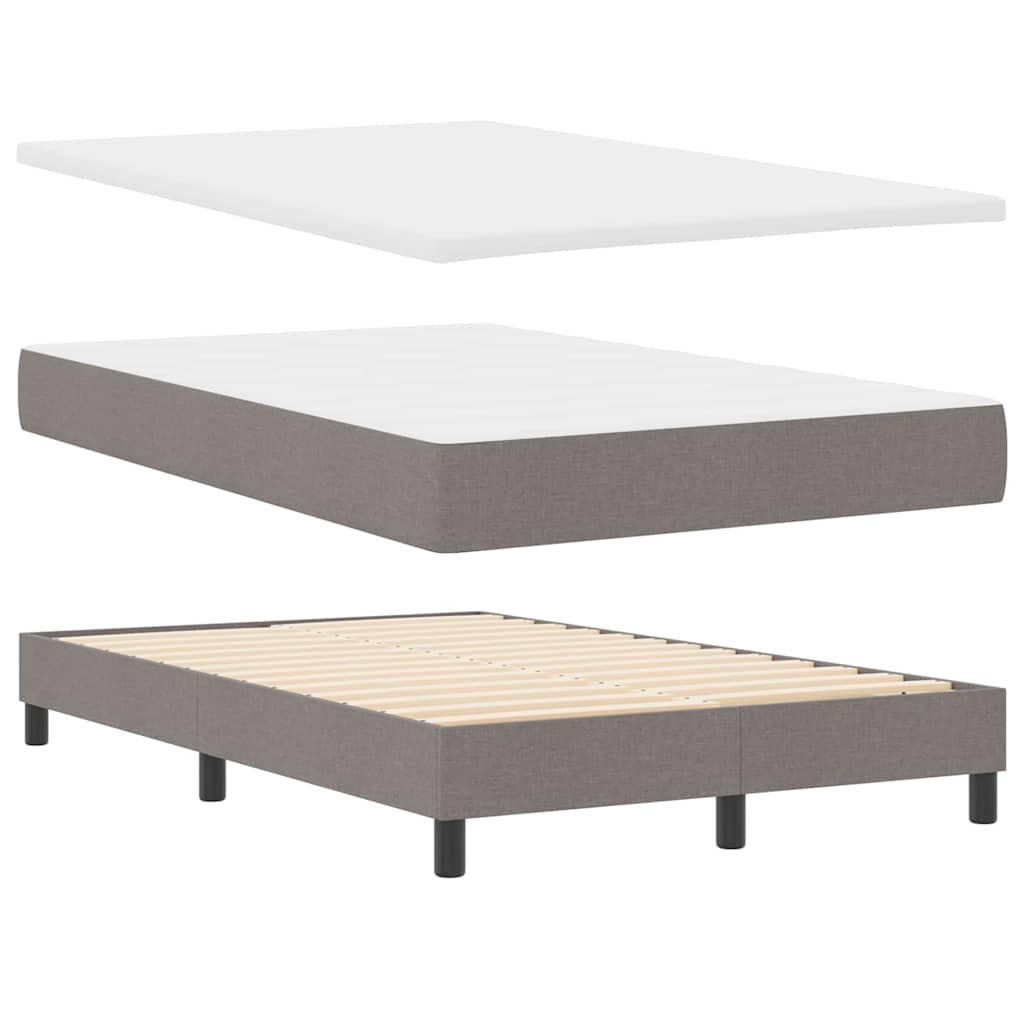 Κρεβάτι με ελατήρια με κεφαλάρι Taupe 120 x 190 cm ύφασμα - Pakobazaar