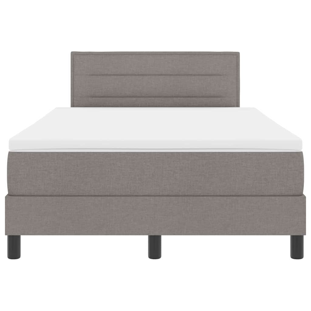 Κρεβάτι με ελατήρια με κεφαλάρι Taupe 120 x 190 cm ύφασμα - Pakobazaar