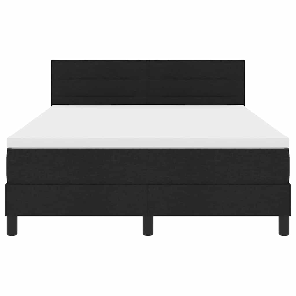 Κρεβάτι με ελατήρια με στρώμα Μαύρο 160 x 200 cm ύφασμα - Pakobazaar