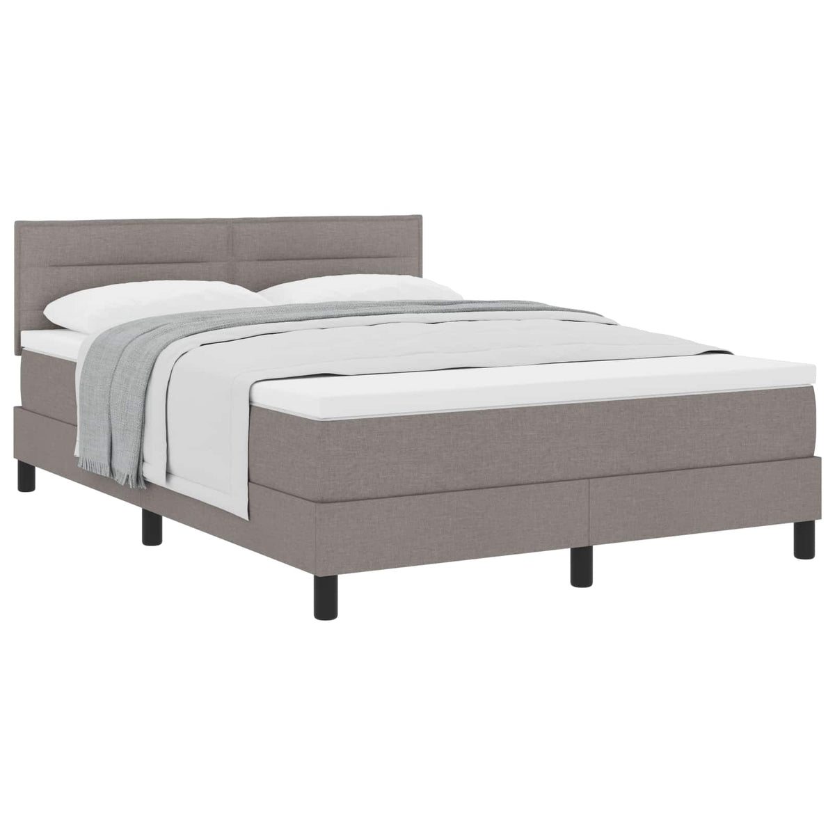 Κρεβάτι με ελατήρια με κεφαλάρι Taupe 160 x 200 cm ύφασμα - Pakobazaar