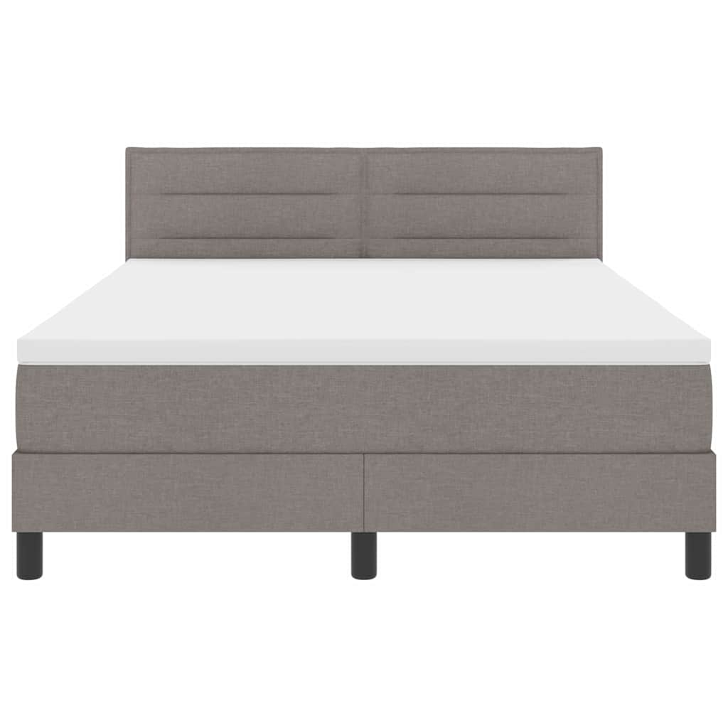 Κρεβάτι με ελατήρια με κεφαλάρι Taupe 160 x 200 cm ύφασμα - Pakobazaar
