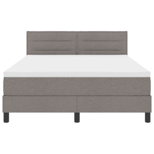 Κρεβάτι με ελατήρια με στρώμα Taupe 160 x 200 cm ύφασμα - Pakobazaar